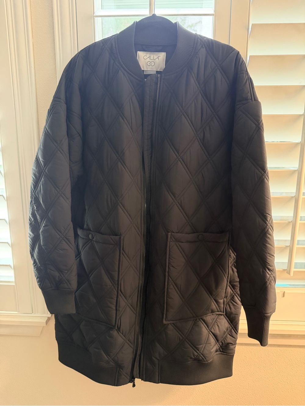 CALIA by Carrie Underwood Black Quilted Bomber Coat